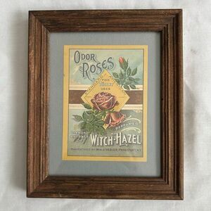 Vintage Standard American Witch Hazel Framed Label